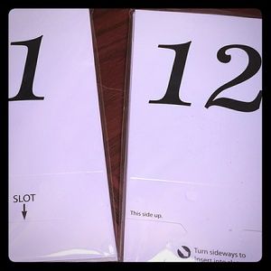 Wedding reception table numbers